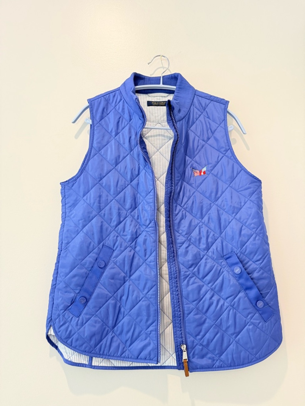 Secession Golf Club, Polo Ralph Lauren 
Womens Blue Full-Zip Quilted Vest, M